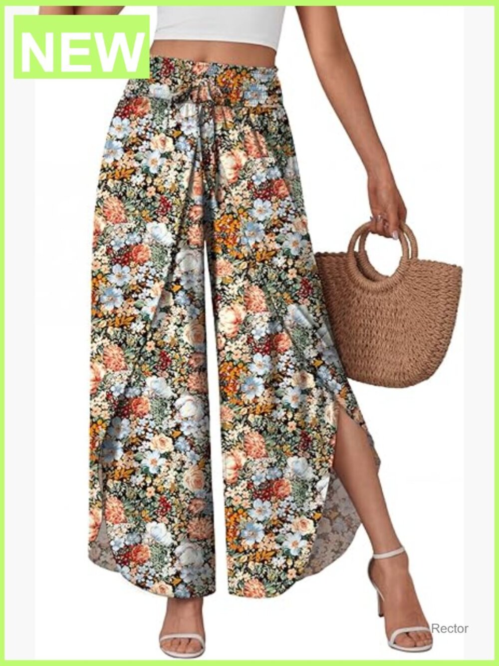 High Waisted Wide Leg Flowy Palazzo Pants Comfy Travel